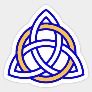 Scottish Blue Triquetra with Gold Ring Sticker